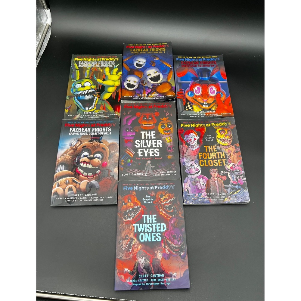 Five Nights at Freddys Graphic Novel 7 Book Lot Fazbear Frights Silver Eyes FNAF